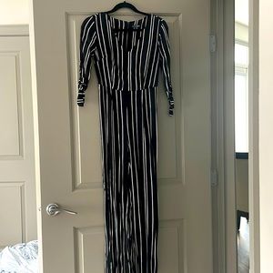 Never worn black and white pinstripe jumpsuit